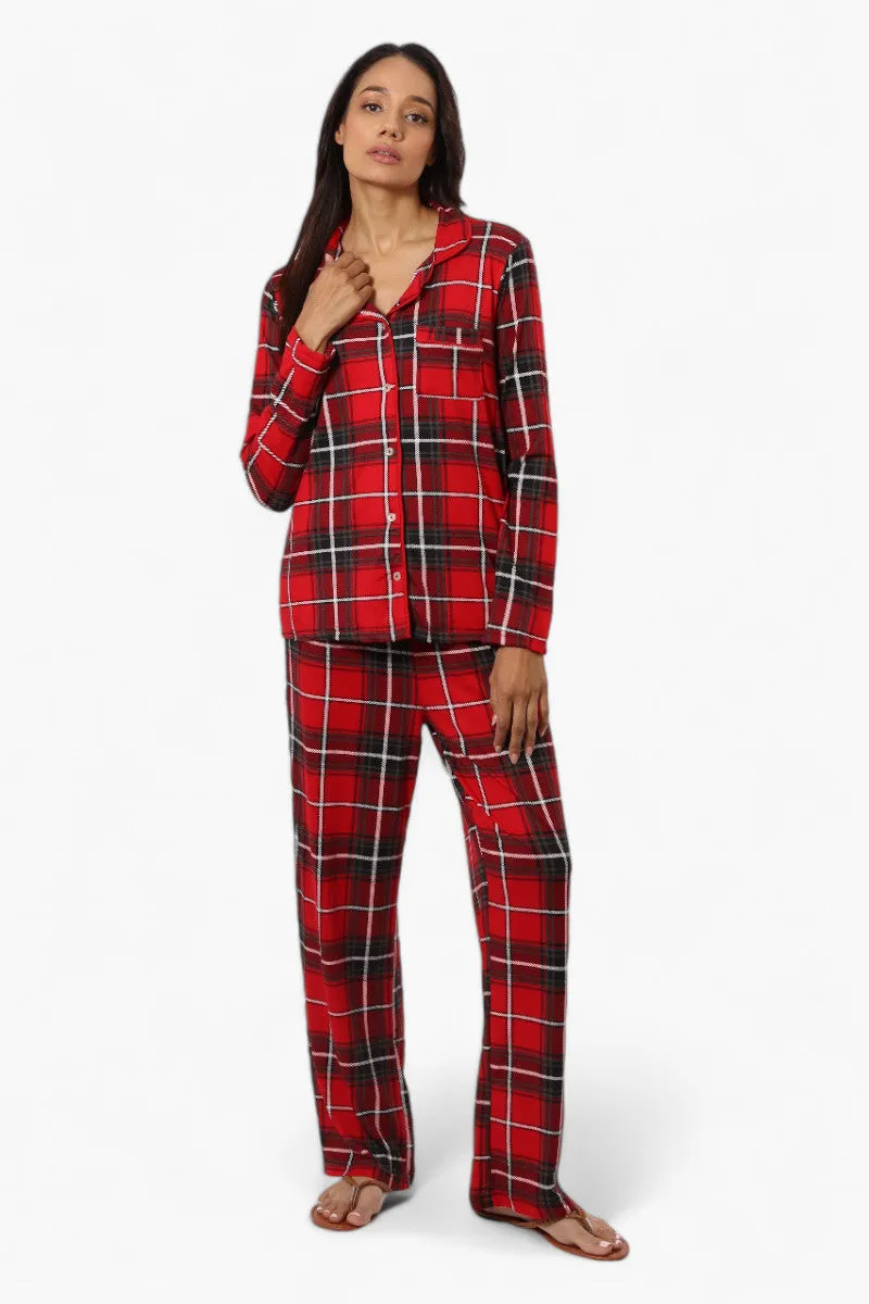 Canada Weather Gear Plaid Button Down Pajama Top - Red sold by Fairweather product image thumbnail 2