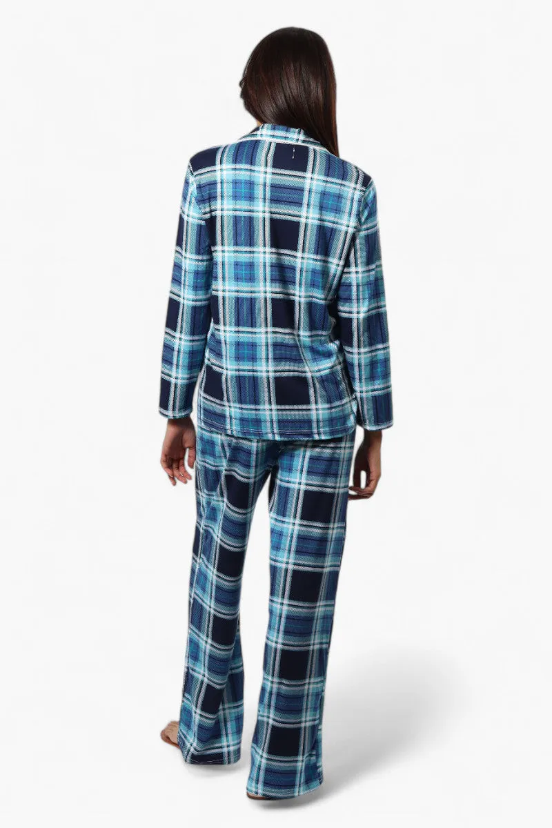 Canada Weather Gear Plaid Wide Leg Pajama Pants - Blue sold by Fairweather product image thumbnail 4