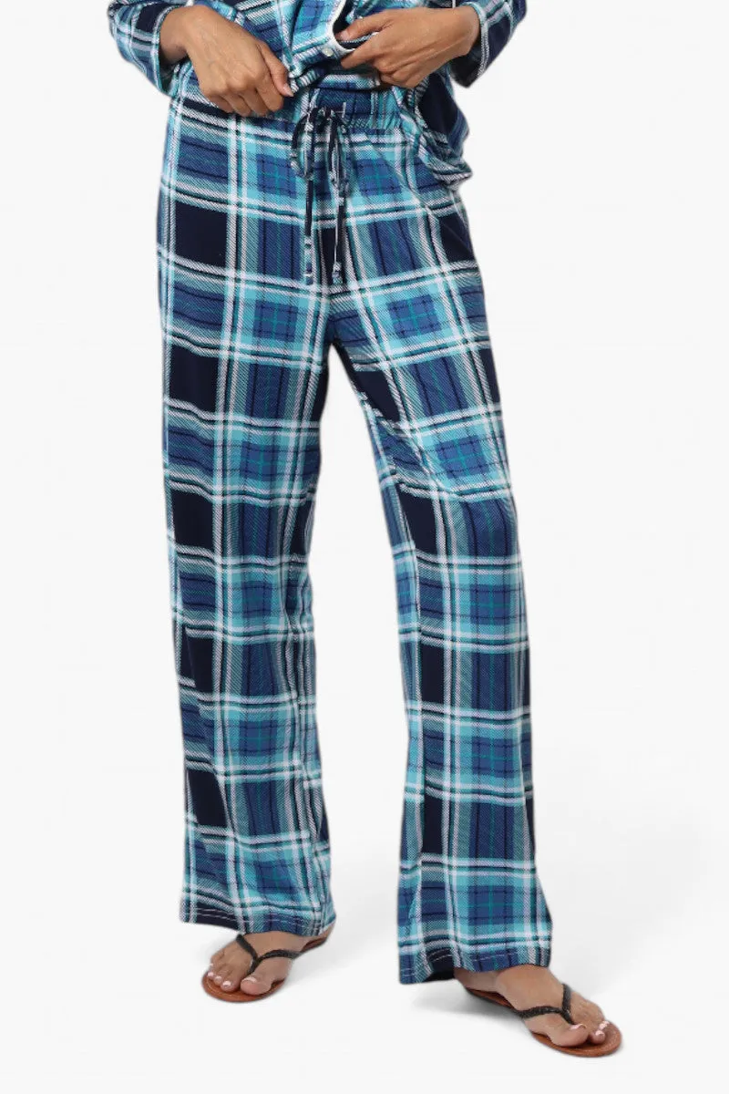 Canada Weather Gear Plaid Wide Leg Pajama Pants - Blue sold by Fairweather