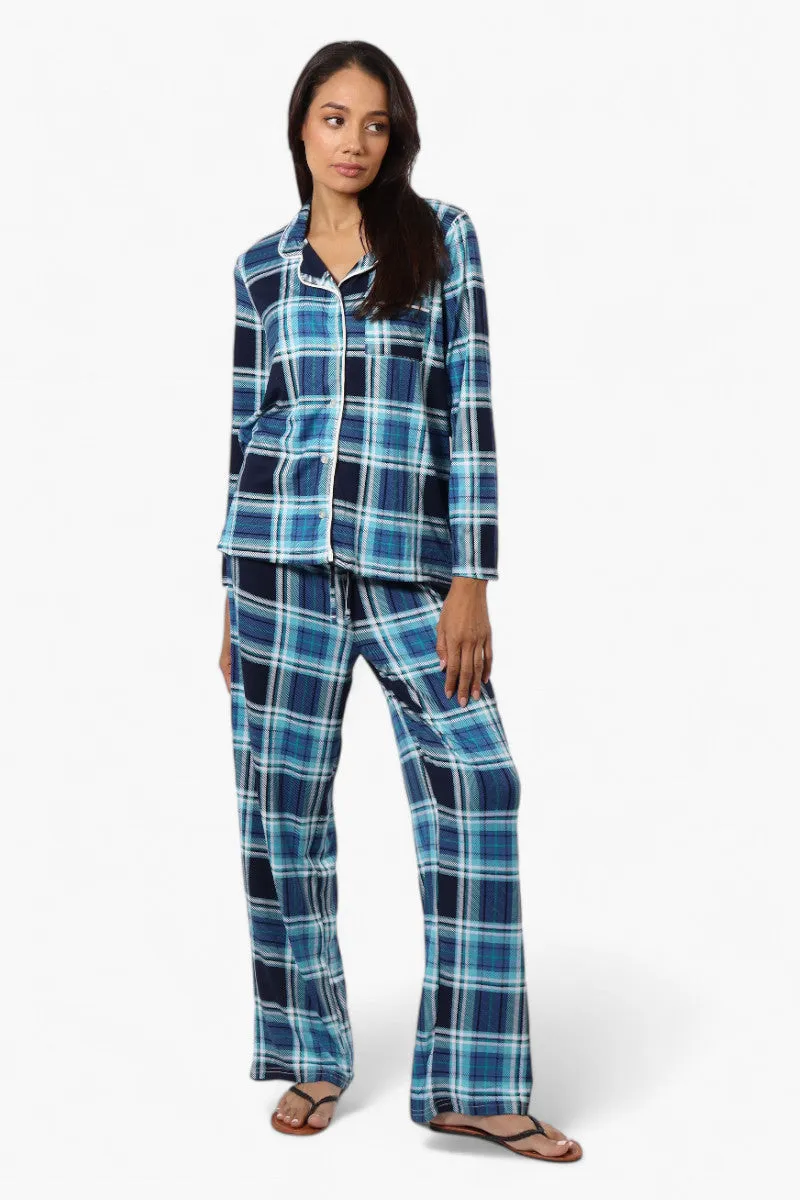 Canada Weather Gear Plaid Wide Leg Pajama Pants - Blue sold by Fairweather product image thumbnail 2