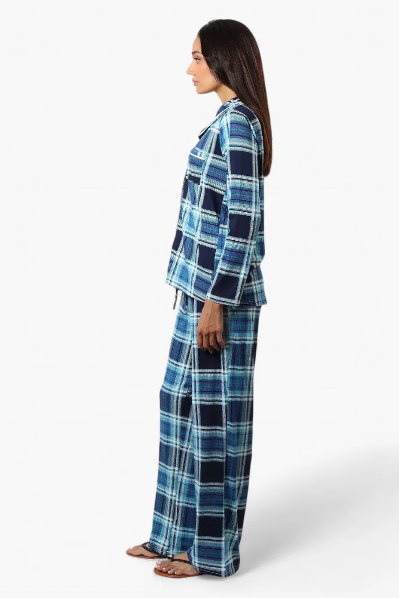 Canada Weather Gear Plaid Wide Leg Pajama Pants - Blue sold by Fairweather product image thumbnail 3