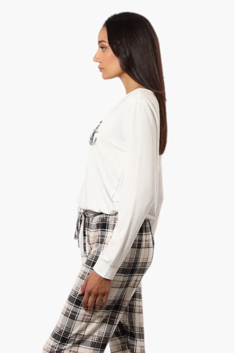 Canada Weather Gear Up All Night Print Drawstring Pajama Top - White sold by Fairweather product image thumbnail 3