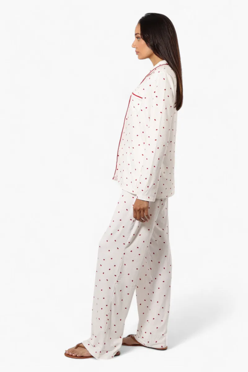 Canada Weather Gear Ladybug Pattern Wide Leg Pajama Pants - White sold by Fairweather product image thumbnail 3