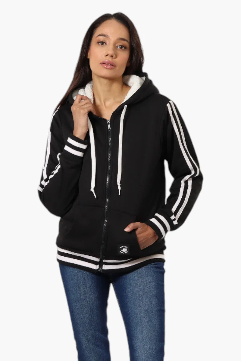 Canada Weather Gear Hooded Sherpa Lined Lightweight Jacket - Black sold by Fairweather