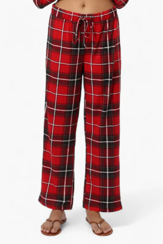 Canada Weather Gear Plaid Wide Leg Pajama Pants - Red sold by Fairweather