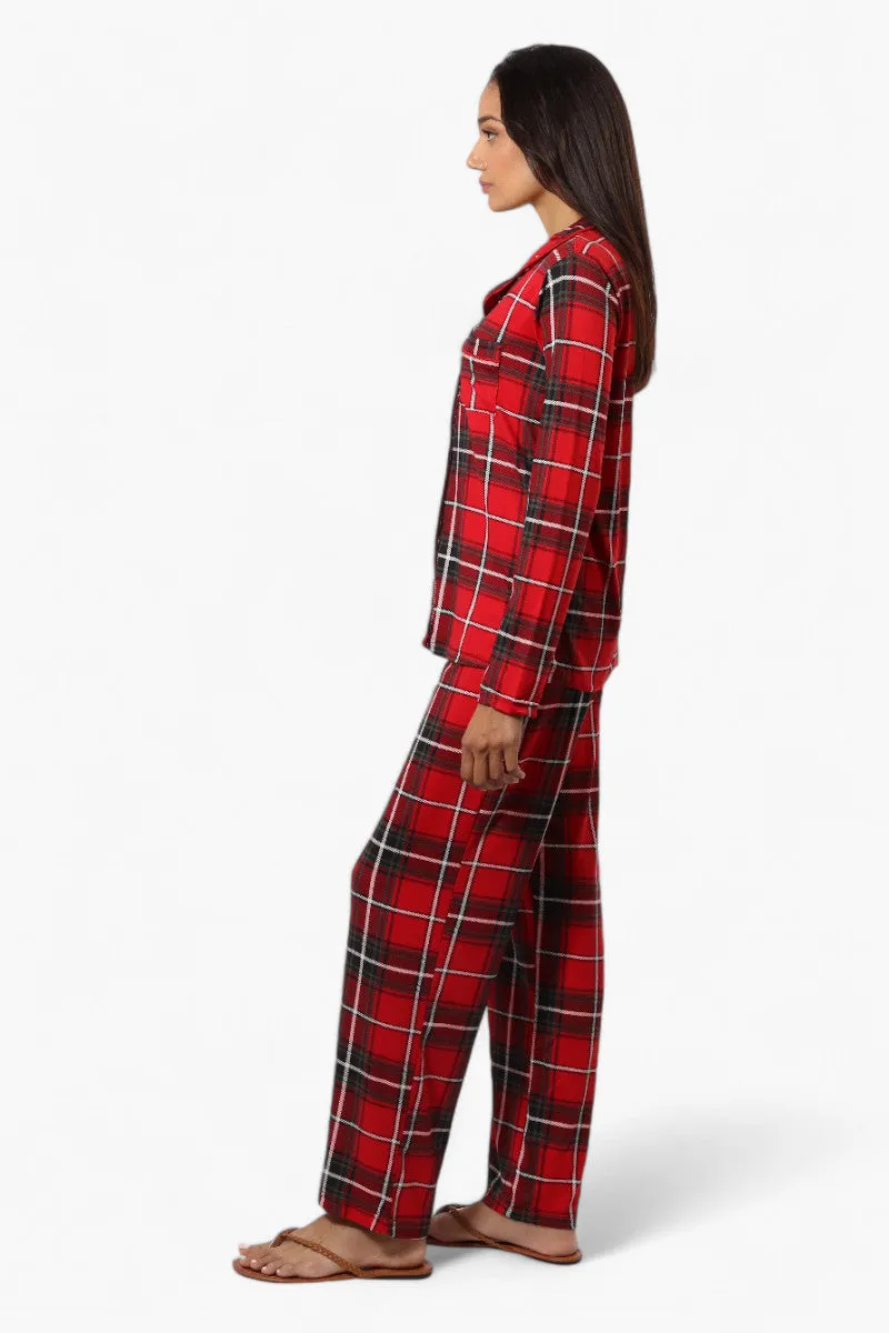 Canada Weather Gear Plaid Wide Leg Pajama Pants - Red sold by Fairweather product image thumbnail 3