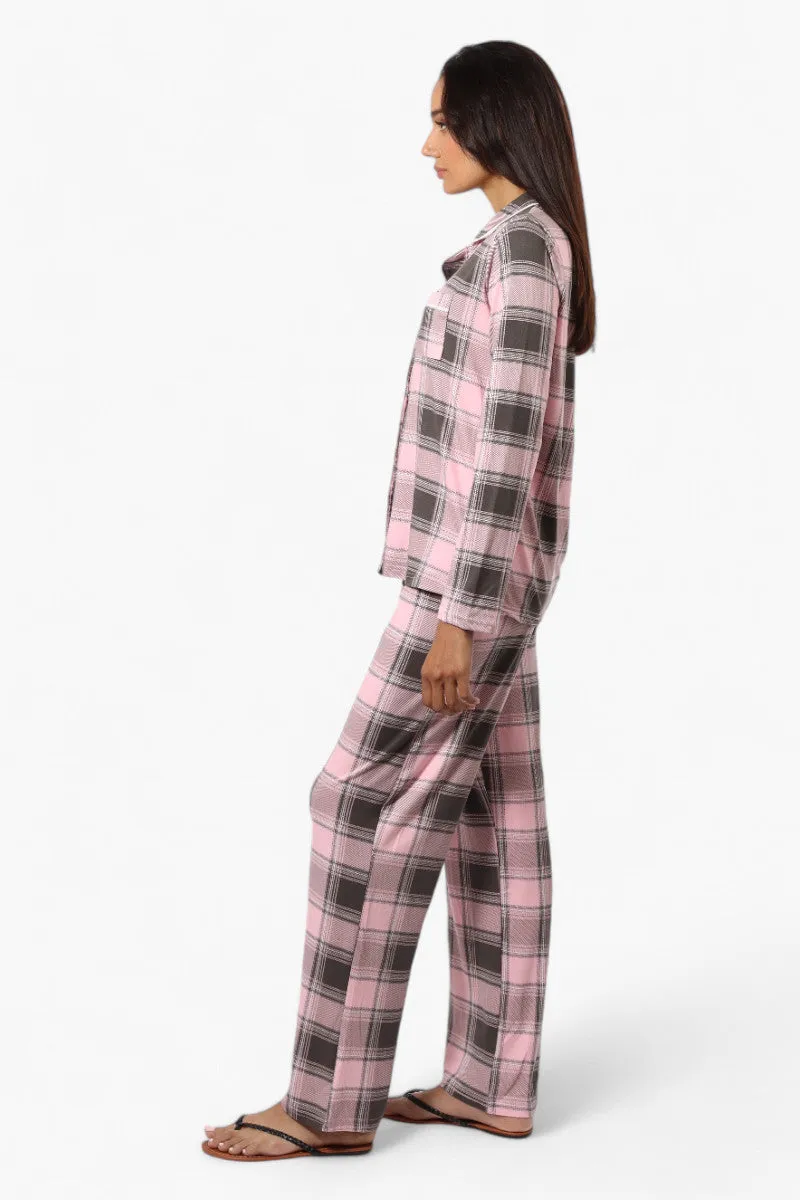 Canada Weather Gear Plaid Wide Leg Pajama Pants - Pink sold by Fairweather product image thumbnail 3
