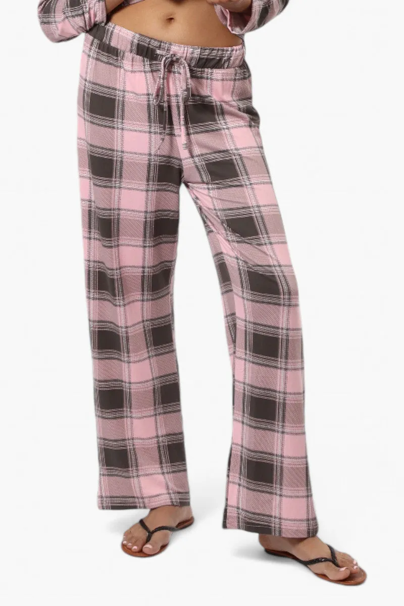 Canada Weather Gear Plaid Wide Leg Pajama Pants - Pink sold by Fairweather