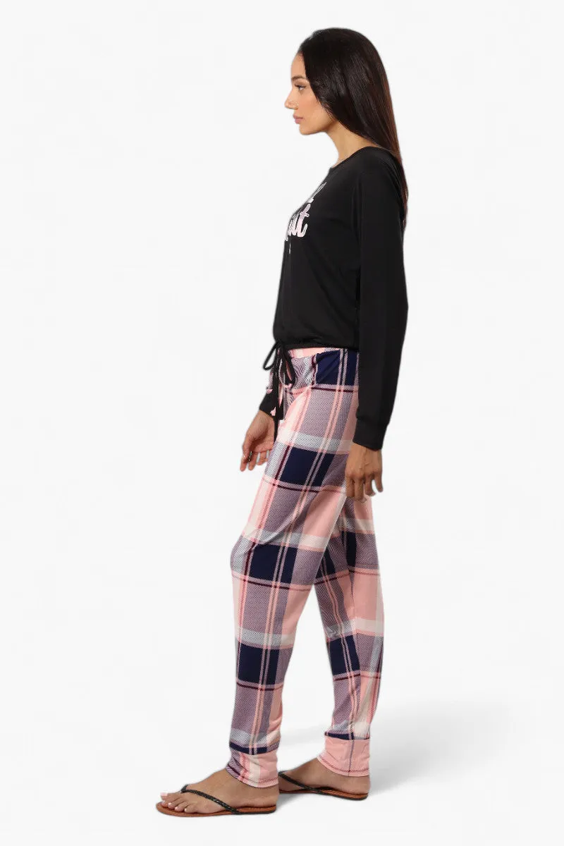 Canada Weather Gear Plaid Tie Waist Jogger Pajama Pants - Pink sold by Fairweather product image thumbnail 3