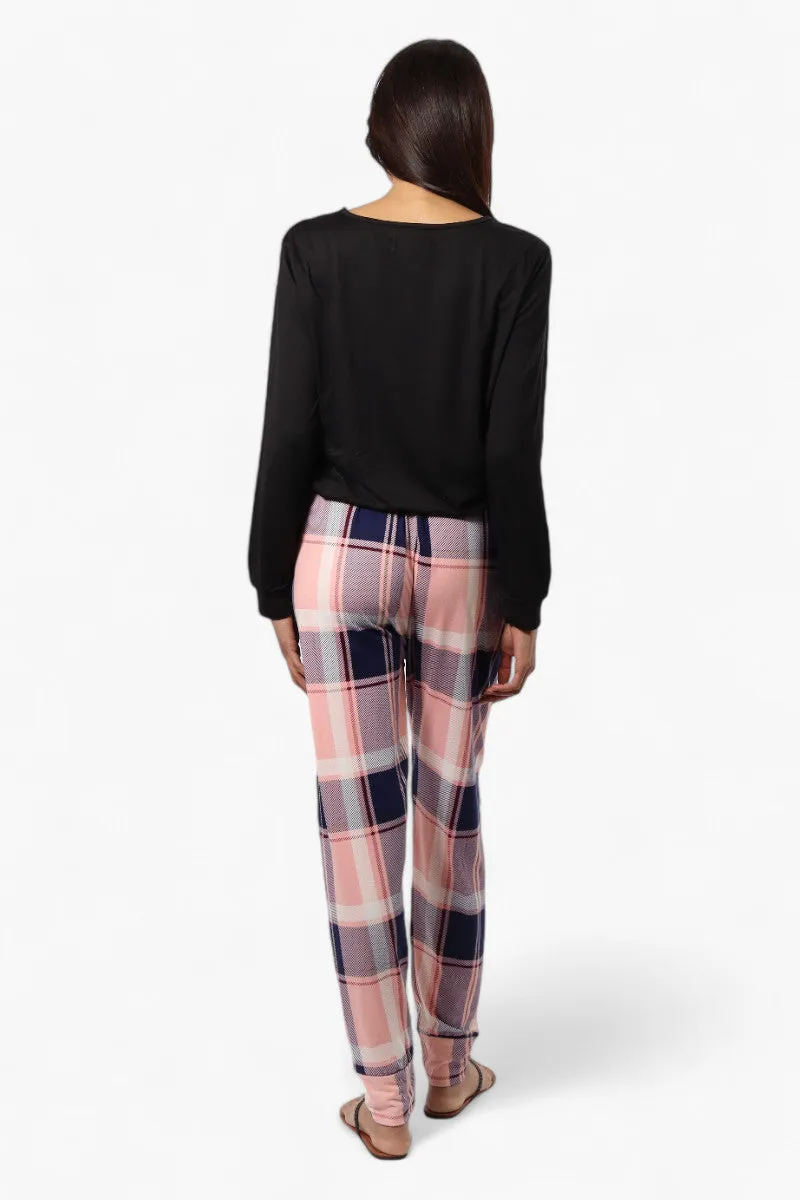 Canada Weather Gear Plaid Tie Waist Jogger Pajama Pants - Pink sold by Fairweather product image thumbnail 4
