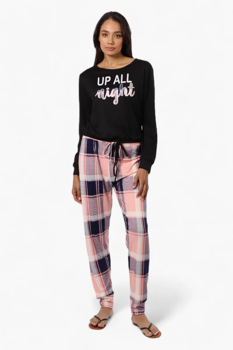 Canada Weather Gear Plaid Tie Waist Jogger Pajama Pants - Pink sold by Fairweather product image thumbnail 2