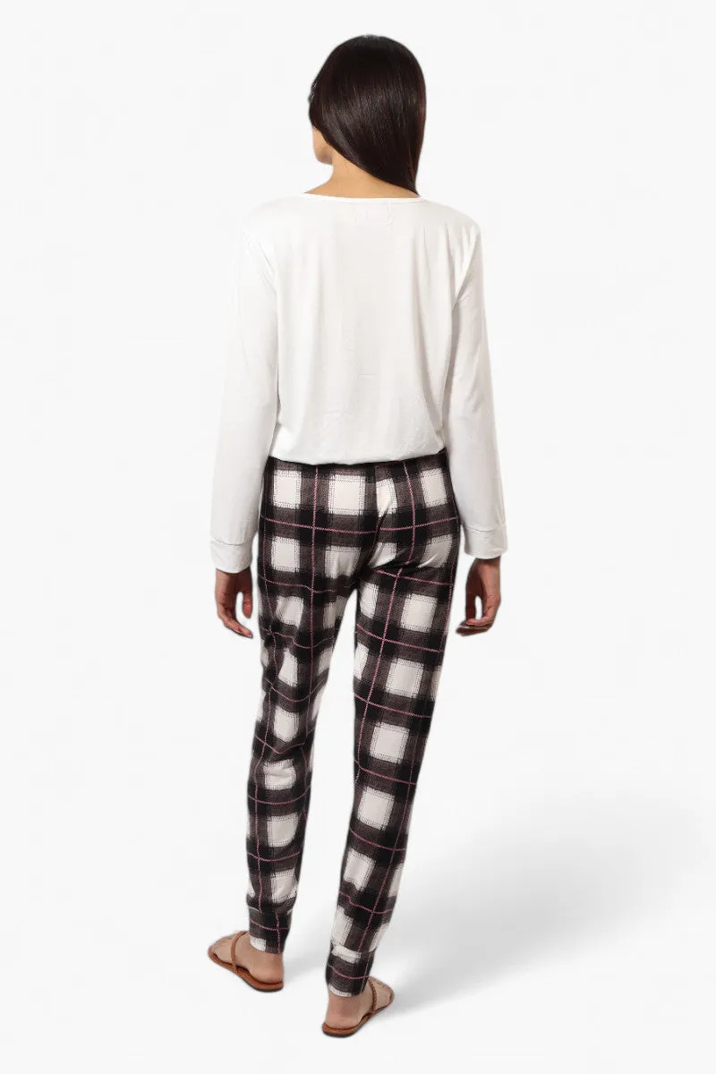 Canada Weather Gear Plaid Tie Waist Jogger Pajama Pants - White sold by Fairweather product image thumbnail 4