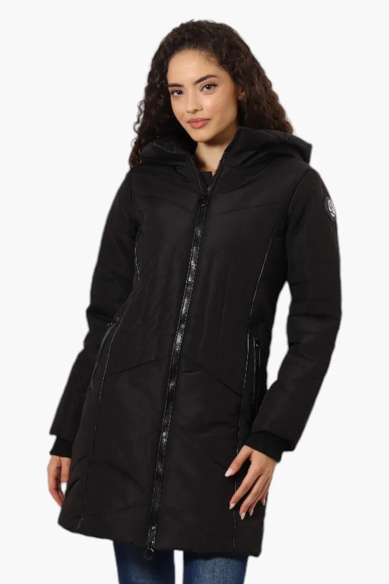 Oppenheimer Double Zip Cinched Waist Parka Jacket - Black sold by Fairweather