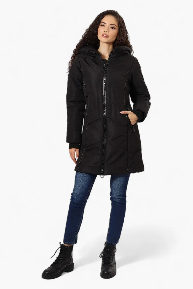 Oppenheimer Double Zip Cinched Waist Parka Jacket - Black sold by Fairweather product image thumbnail 2