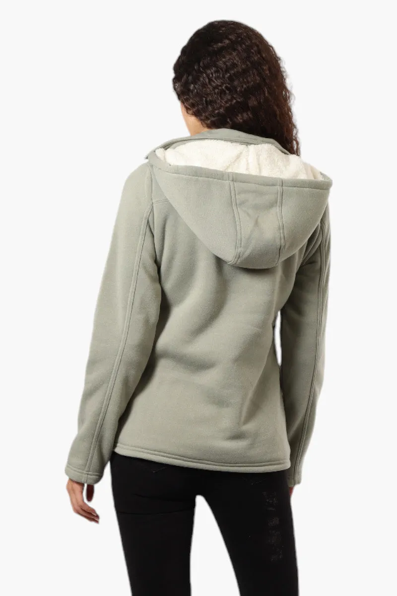 Fahrenheit Sherpa Lined Hood Double Breasted Lightweight Jacket - Olive sold by Fairweather product image thumbnail 4