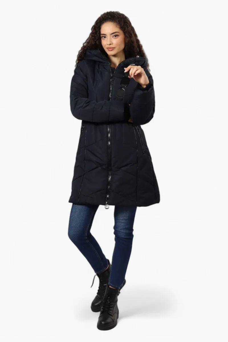 Oppenheimer Double Zip Cinched Waist Parka Jacket - Navy sold by Fairweather product image thumbnail 2
