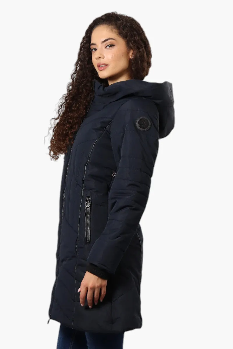 Oppenheimer Double Zip Cinched Waist Parka Jacket - Navy sold by Fairweather product image thumbnail 3