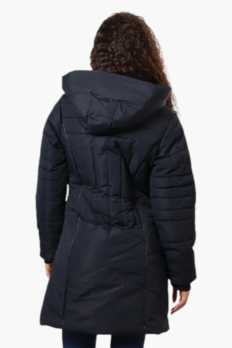 Oppenheimer Double Zip Cinched Waist Parka Jacket - Navy sold by Fairweather product image thumbnail 4