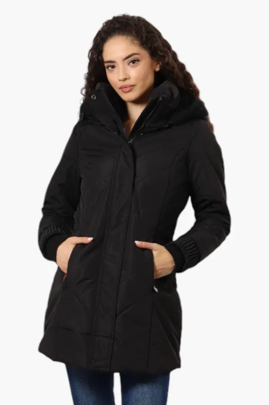 Canada Weather Gear Chevron Quilted Parka Jacket - Black sold by Fairweather