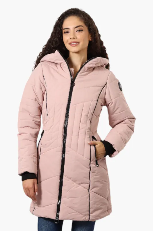 Oppenheimer Double Zip Cinched Waist Parka Jacket - Pink sold by Fairweather
