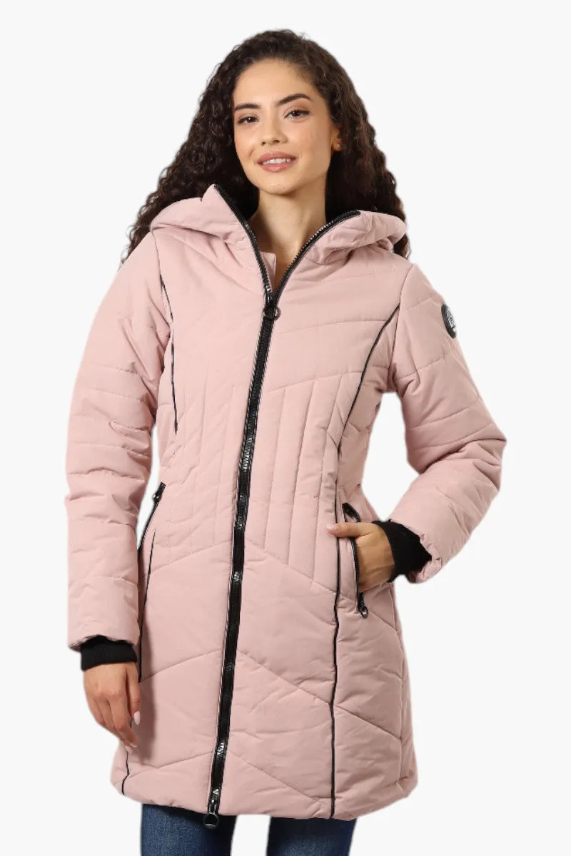 Oppenheimer Double Zip Cinched Waist Parka Jacket - Pink sold by Fairweather