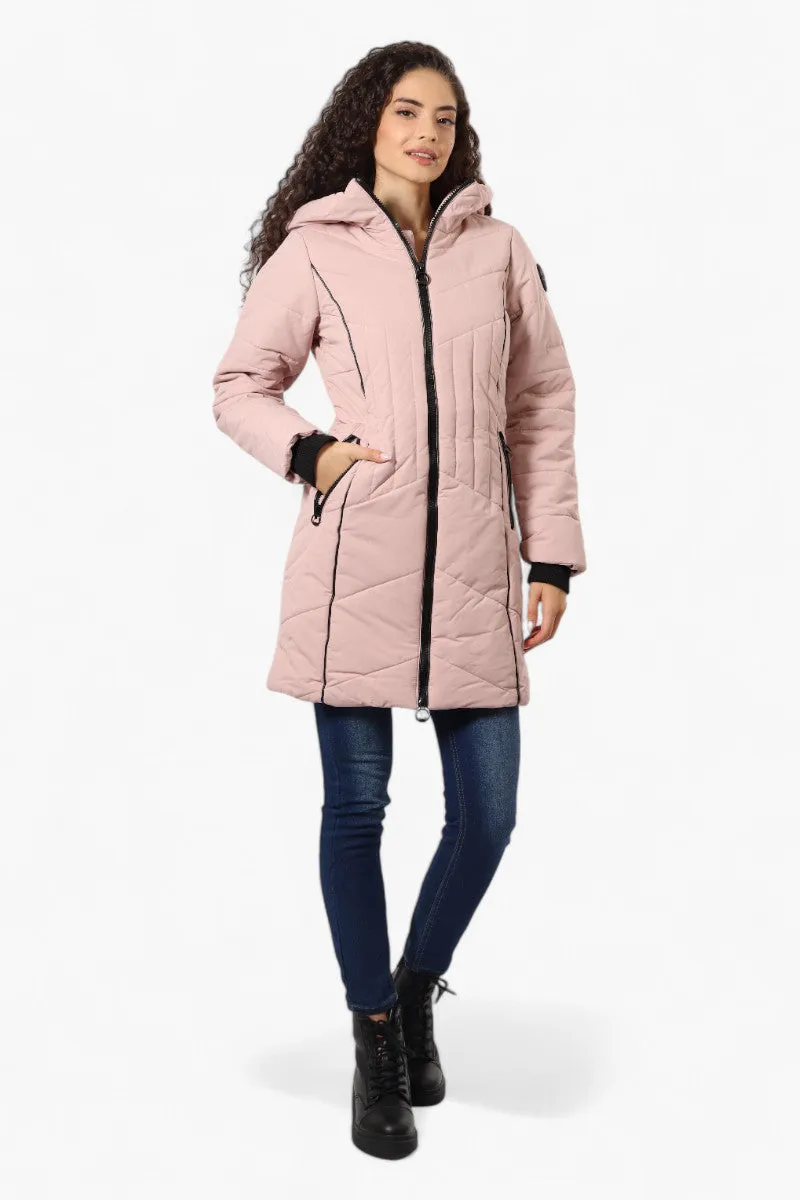 Oppenheimer Double Zip Cinched Waist Parka Jacket - Pink sold by Fairweather product image thumbnail 2