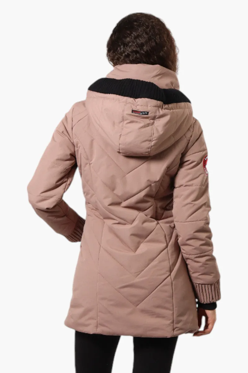 Canada Weather Gear Chevron Quilted Parka Jacket - Brown sold by Fairweather product image thumbnail 4