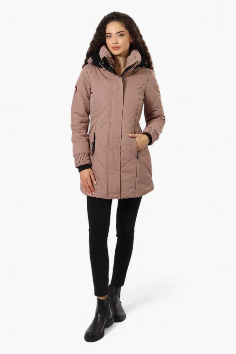 Canada Weather Gear Chevron Quilted Parka Jacket - Brown sold by Fairweather product image thumbnail 2