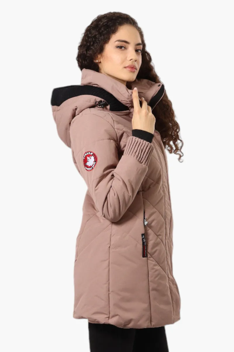 Canada Weather Gear Chevron Quilted Parka Jacket - Brown sold by Fairweather product image thumbnail 3