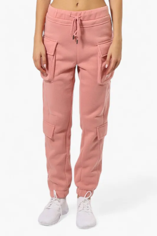 Fahrenheit Tie Waist 4 Pocket Cargo Joggers - Pink sold by Fairweather