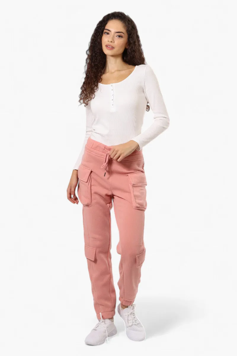 Fahrenheit Tie Waist 4 Pocket Cargo Joggers - Pink sold by Fairweather product image thumbnail 2
