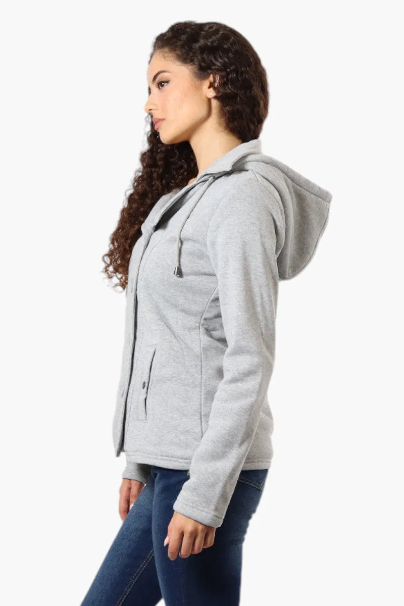 Fahrenheit Sherpa Lined Hood Double Breasted Lightweight Jacket - Grey sold by Fairweather product image thumbnail 3