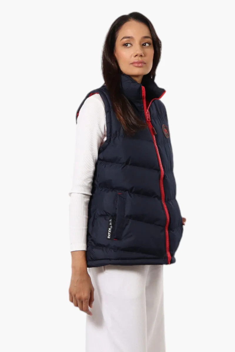 Super Triple Goose Solid Bubble Vest - Navy sold by Fairweather