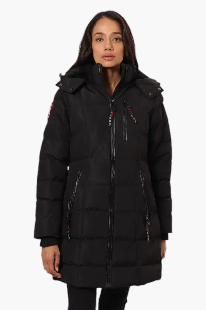 Canada Weather Gear 3/4 Length Bubble Parka Jacket - Black sold by Fairweather