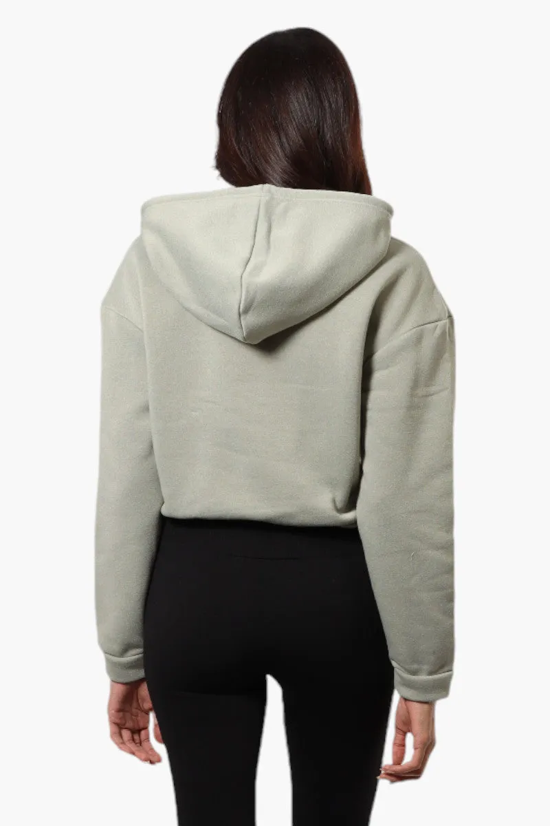 Fahrenheit Cropped Front Flap Pocket Hoodie - Olive sold by Fairweather product image thumbnail 4