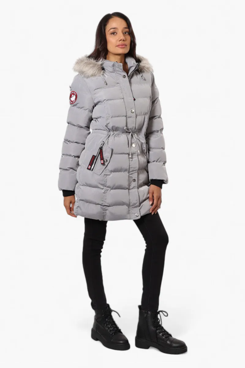Canada Weather Gear Tie Waist Vegan Fur Hood Parka Jacket - Grey sold by Fairweather product image thumbnail 2