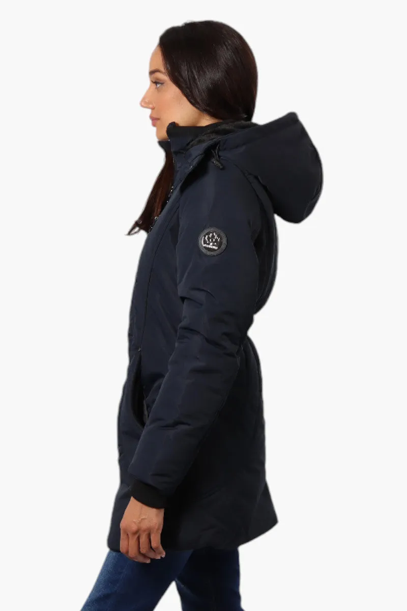 Oppenheimer Hooded Cinched Waist Parka Jacket - Navy sold by Fairweather product image thumbnail 3