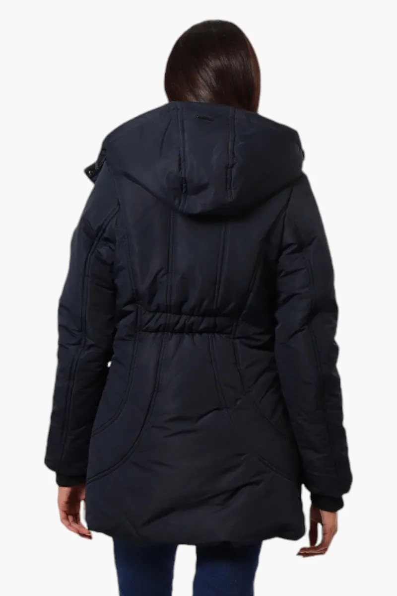 Oppenheimer Hooded Cinched Waist Parka Jacket - Navy sold by Fairweather product image thumbnail 4