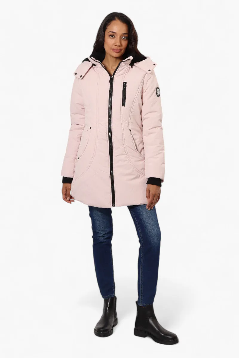 Oppenheimer Hooded Cinched Waist Parka Jacket - Pink sold by Fairweather product image thumbnail 2