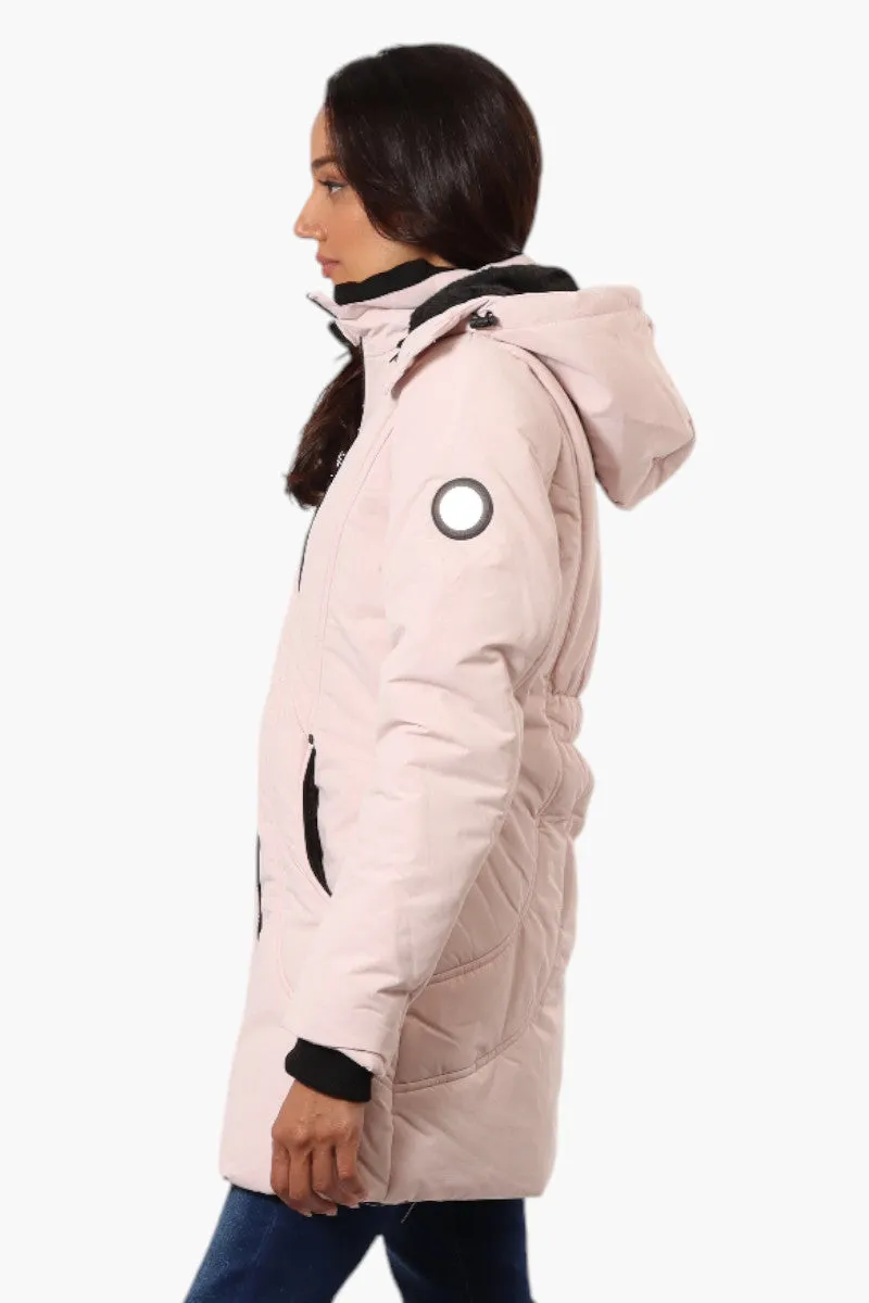 Oppenheimer Hooded Cinched Waist Parka Jacket - Pink sold by Fairweather product image thumbnail 3