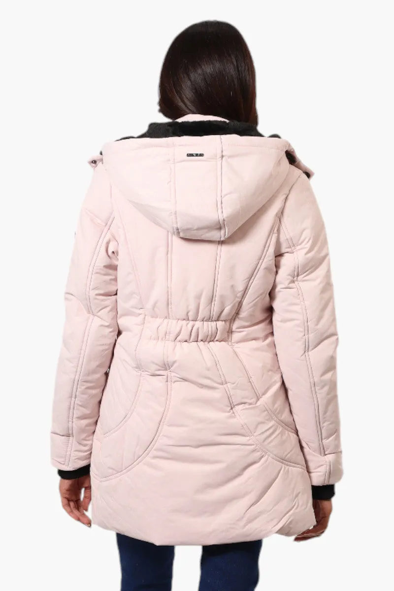 Oppenheimer Hooded Cinched Waist Parka Jacket - Pink sold by Fairweather product image thumbnail 4