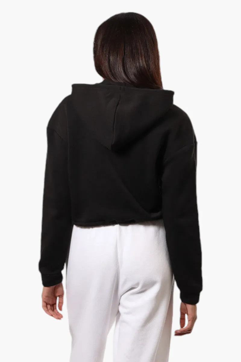 Fahrenheit Cropped Front Flap Pocket Hoodie - Black sold by Fairweather product image thumbnail 4