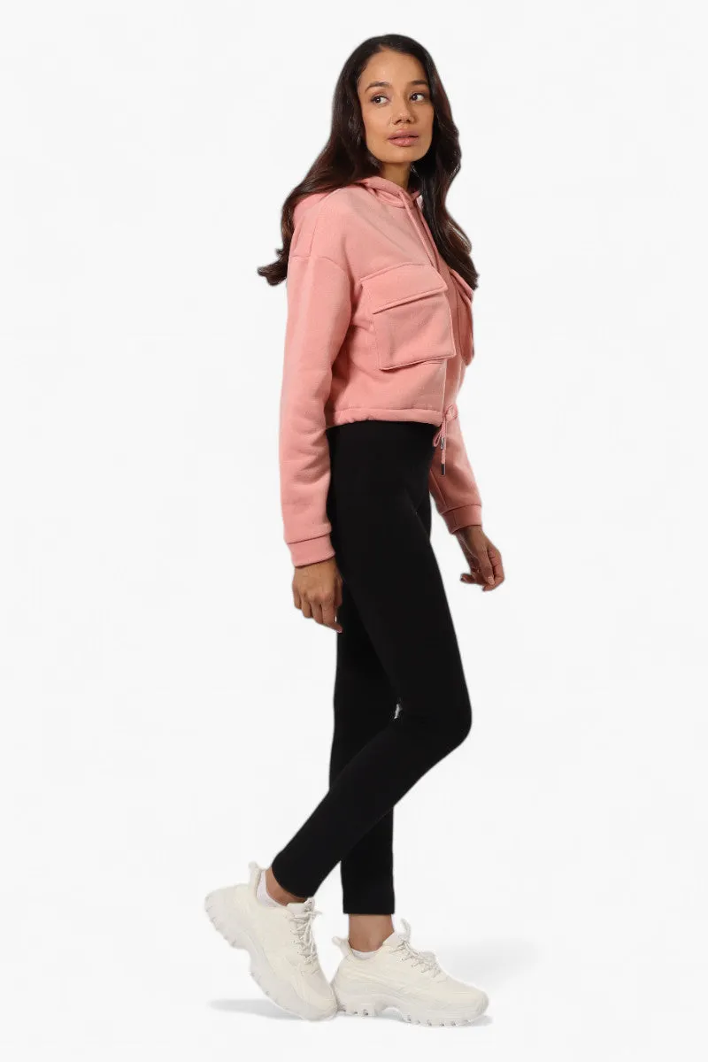 Fahrenheit Cropped Front Flap Pocket Hoodie - Pink sold by Fairweather product image thumbnail 2