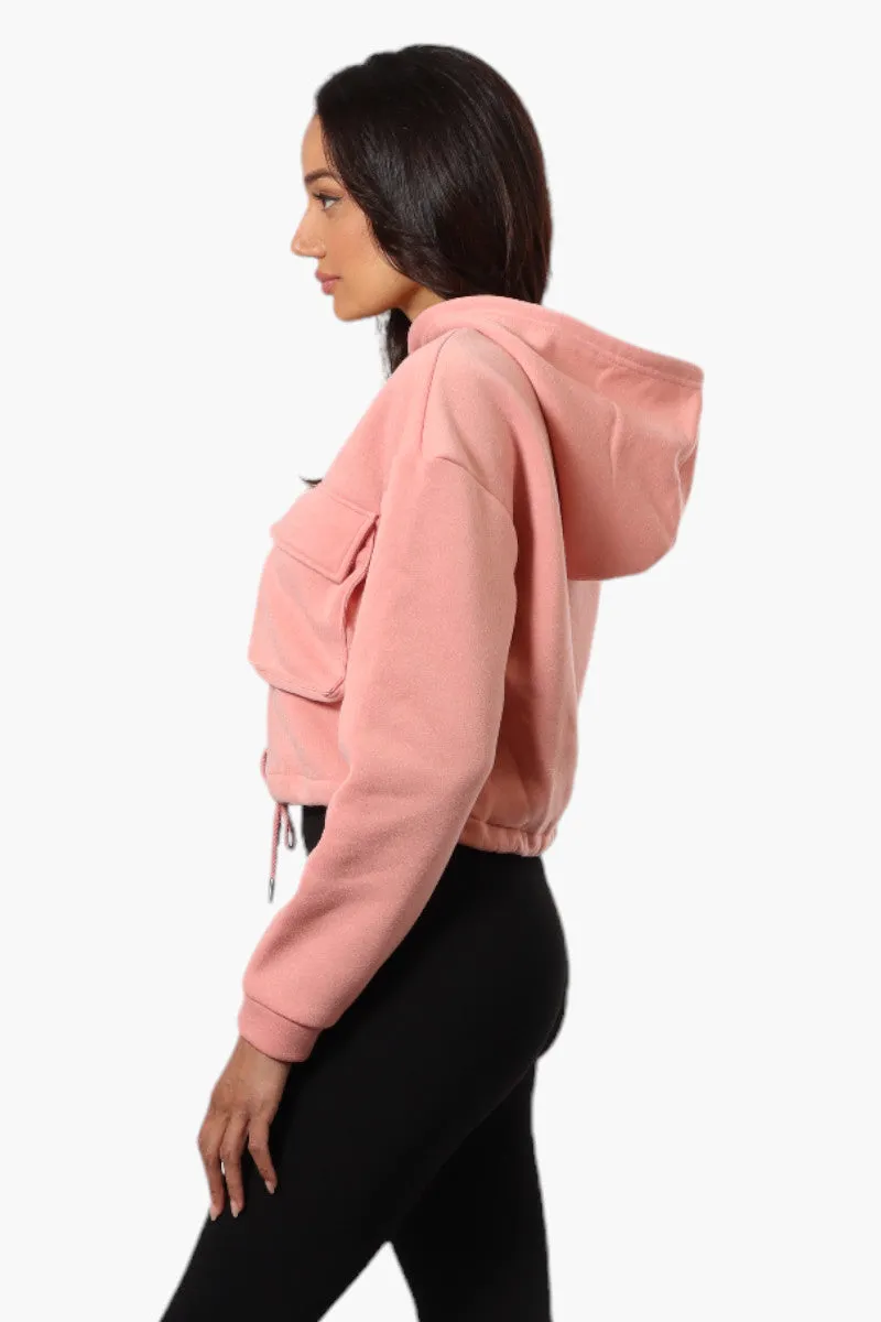 Fahrenheit Cropped Front Flap Pocket Hoodie - Pink sold by Fairweather product image thumbnail 3