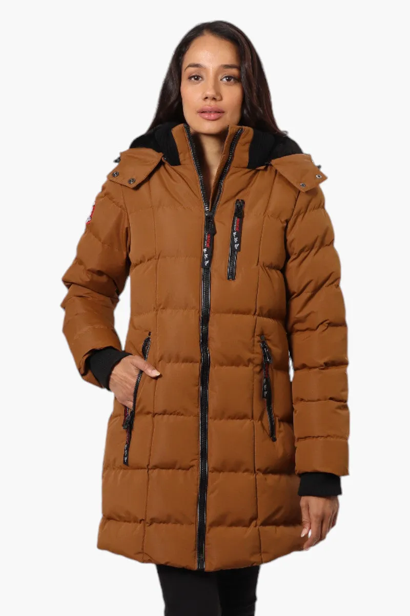 Canada Weather Gear 3/4 Length Bubble Parka Jacket - Brown sold by Fairweather