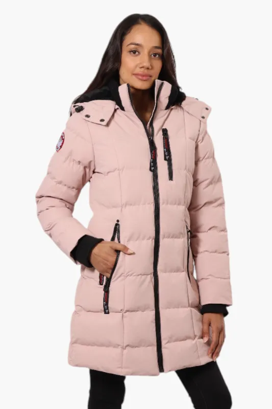 Canada Weather Gear 3/4 Length Bubble Parka Jacket - Pink sold by Fairweather
