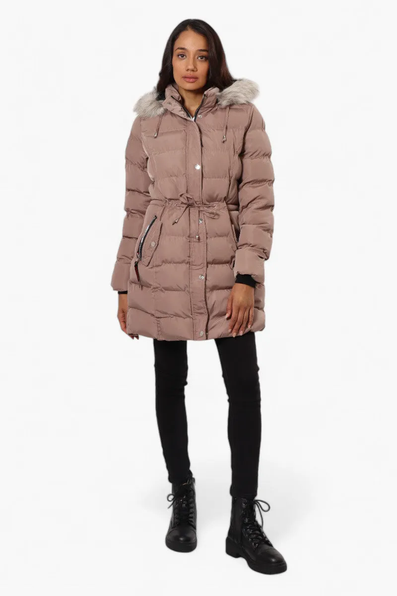 Canada Weather Gear Tie Waist Vegan Fur Hood Parka Jacket - Pink sold by Fairweather product image thumbnail 2