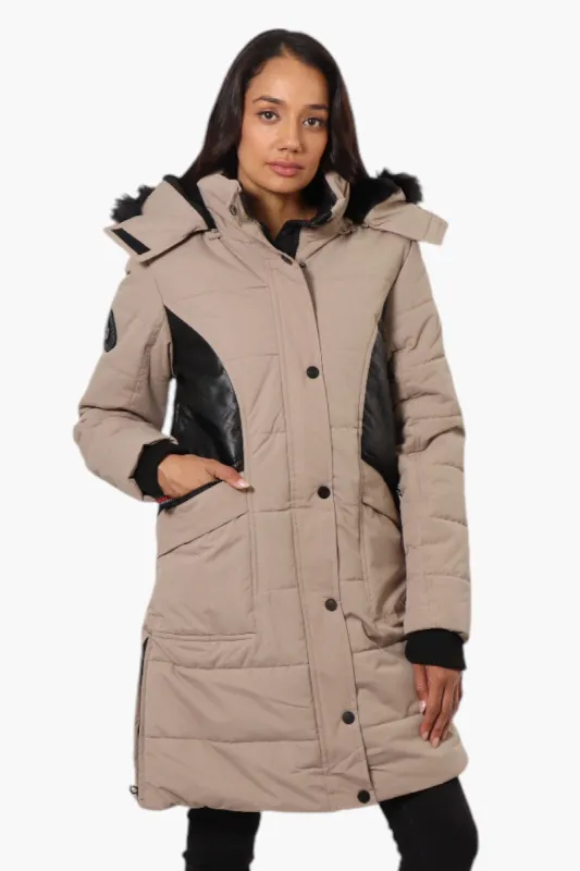 Canada Weather Gear Vegan Leather Insert Parka Jacket - Beige sold by Fairweather