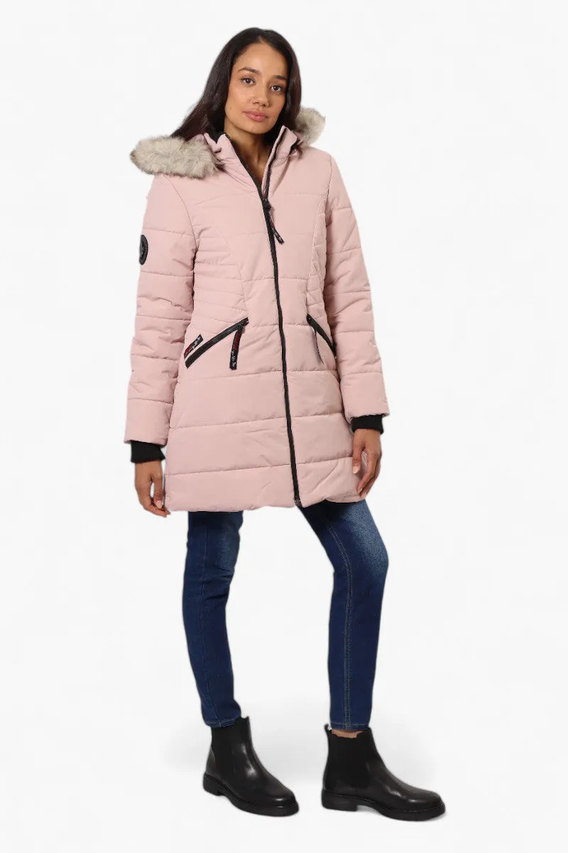 Canada Weather Gear Vegan Fur Hood Puffer Parka Jacket - Pink sold by Fairweather product image thumbnail 2