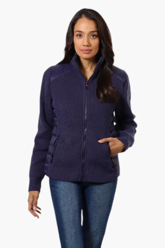 Canada Weather Gear Sweater Knit Zip Up Lightweight Jacket - Navy sold by Fairweather